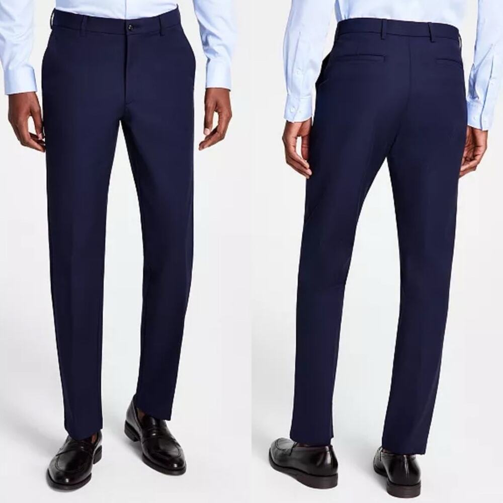 Michael Kors Classic Fit Cotton Stretch Performance Pants Blue NEW Men's 36x29
